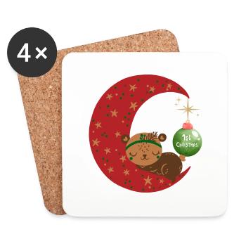 Cute 1st Christmas - Coasters (set of 4) - white - Front