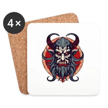 Krampus / Tradition / Culture / d’hiver - Dessous de verre (lot de 4) - blanc - Devant