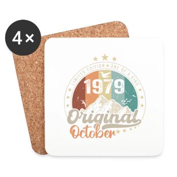 Octobre | les Légendes sont nés en Octobre 1979 - Dessous de verre (lot de 4) - blanc - Devant