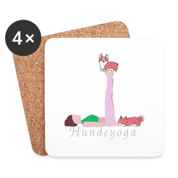Hundeyoga, Hunde,hund, Yoga - Untersetzer (4er-Set) - Weiß - Vorne