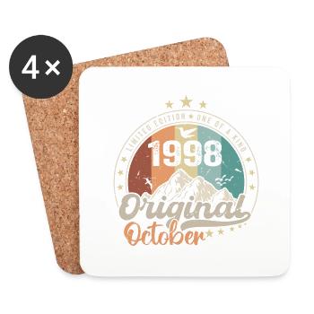October | les Légendes were born in October 1998 - Coasters (set of 4) - white - Front