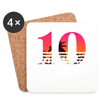 10th anniversary-10 years - Coasters (set of 4) - white - Front