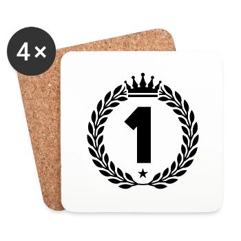 1 crown - Coasters (set of 4) - white - Front