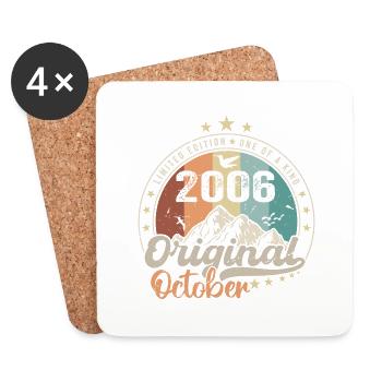 October | the Legends were born in October 2006 - Coasters (set of 4) - white - Front