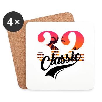 Vintage 1932-32nd anniversary - Coasters (set of 4) - white - Front