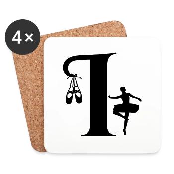 Letter i ballerina - Coasters (set of 4) - white - Front