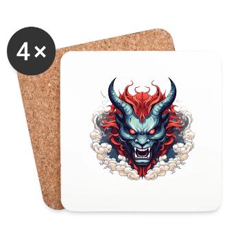 Demon oni - Coasters (set of 4) - white - Front