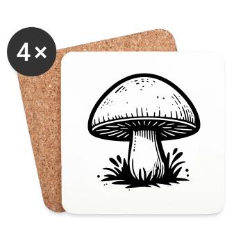 Mushroom mushroom - Coasters (set of 4) - white - Front