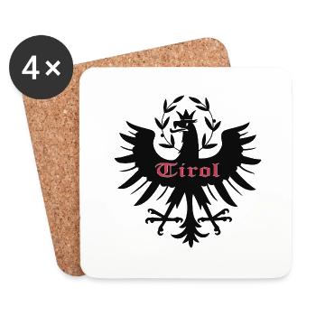 Tiroler Adler dem Land Tirol die Treue, Steinadler - Untersetzer (4er-Set) - Weiß - Vorne