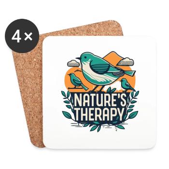 "Therapie der Natur" - Untersetzer (4er-Set) - Weiß - Vorne