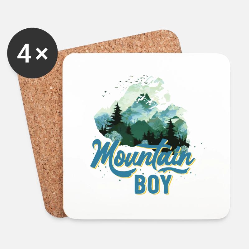 Mountain Boy Bunt - Untersetzer (4er-Set) - Weiß