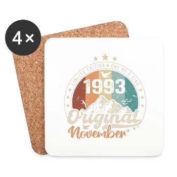 Die Legenden wurden im November 1993 geboren Geschenk - Untersetzer (4er-Set) - Weiß - Vorne
