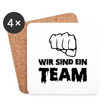 wir sind ein team - Untersetzer (4er-Set) - Weiß - Vorne