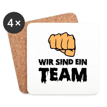 wir sind ein team - Untersetzer (4er-Set) - Weiß - Vorne
