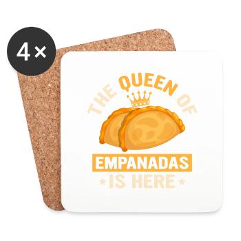 The Queen Of Empanadas Is Here Latin Pastry Food D - Coasters (set of 4) - white - Front