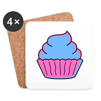 Cupcake - Dessous de verre (lot de 4) - blanc - Devant