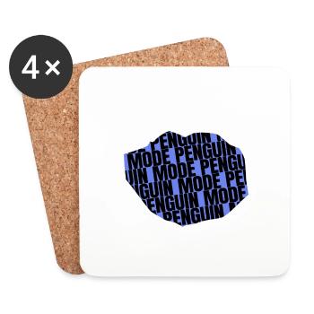 Roi Pingouin Adorable Noël Mignon Pingouin Geek - Dessous de verre (lot de 4) - blanc - Devant