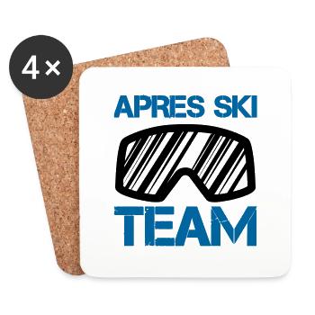 Équipe d’après-ski - Dessous de verre (lot de 4) - blanc - Devant