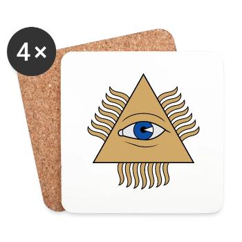 Eye Pyramid - Coasters (set of 4) - white - Front