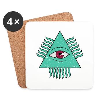 Pyramid Eye - Coasters (set of 4) - white - Front