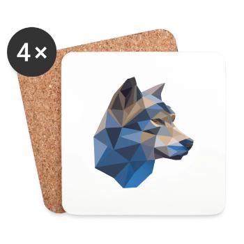 Wilder Wolf Polygon Wilde Tier Wandern Natur Seele - Untersetzer (4er-Set) - Weiß - Vorne