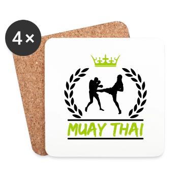 Muay Thai - Coasters (set of 4) - white - Front