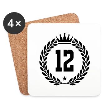 12 Couronne - Dessous de verre (lot de 4) - blanc - Devant