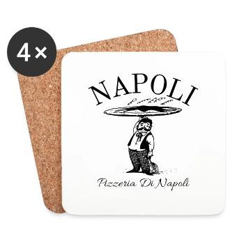 Naples - Napoli - Pizza - Italie - Italie - Dessous de verre (lot de 4) - blanc - Devant