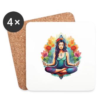 Méditer le bonheur - Dessous de verre (lot de 4) - blanc - Devant
