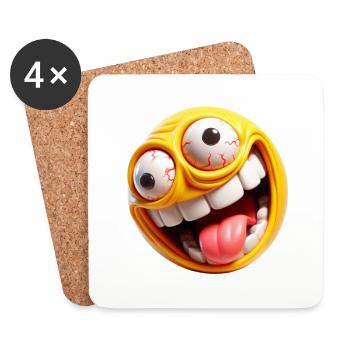Mentally Unbalanced grimace XXX - Untersetzer (4er-Set) - Weiß - Vorne