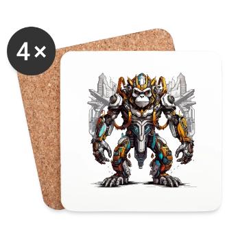 Cybernetic Super Monkey - Coasters (set of 4) - white - Front