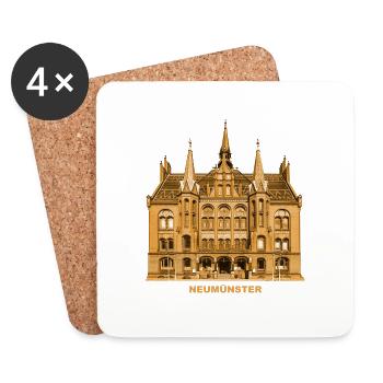 Neumünster Rathaus Pferdestadt Schleswig-Holstein - Untersetzer (4er-Set) - Weiß - Vorne