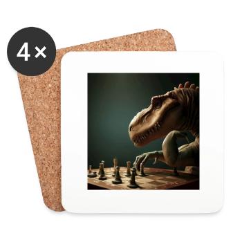 Schach - Untersetzer (4er-Set) - Weiß - Vorne