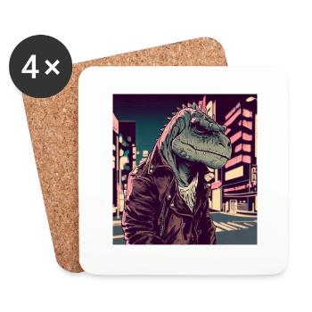 Dinosaure Japon Japon - Dessous de verre (lot de 4) - blanc - Devant