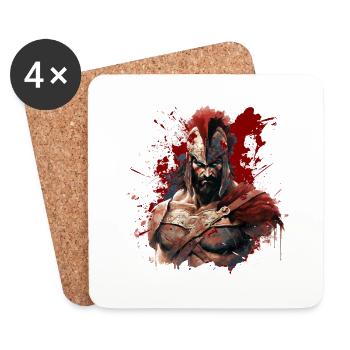 Sparta Design Spartans Greece Spartan - Coasters (set of 4) - white - Front