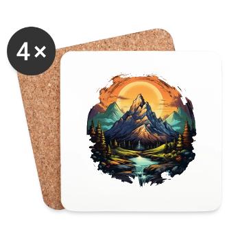 Chemise de montagne pour les randonneurs. Alpes Nature - Dessous de verre (lot de 4) - blanc - Devant
