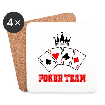 poker team - Untersetzer (4er-Set) - Weiß - Vorne