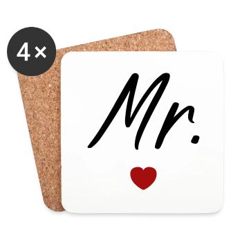 Mr - Dessous de verre (lot de 4) - blanc - Devant