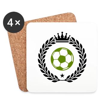 Armoiries de football - Dessous de verre (lot de 4) - blanc - Devant