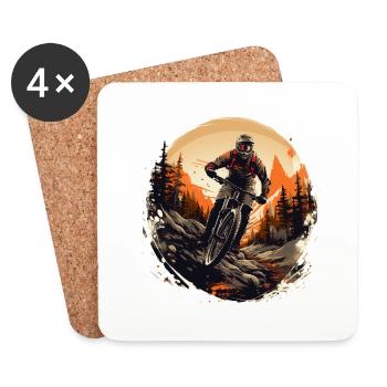 Mountain Bike Design for E-Bikes & Mountain Bikers - Coasters (set of 4) - white - Front