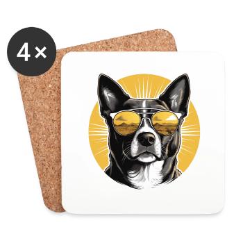 Akita 2 - Dessous de verre (lot de 4) - blanc - Devant
