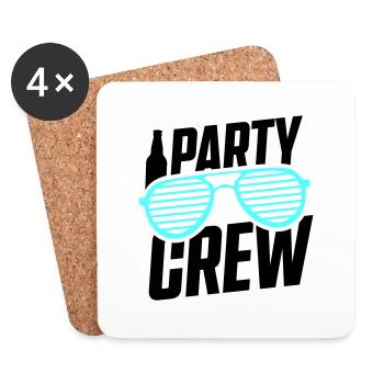 party crew - Untersetzer (4er-Set) - Weiß - Vorne