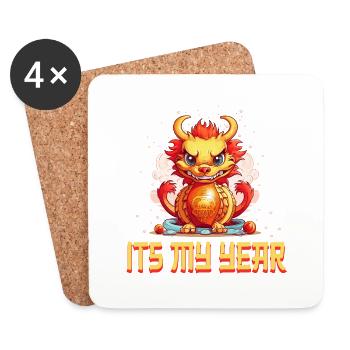 Year Of The Dragon Happy Chinese New Year 2024 - Untersetzer (4er-Set) - Weiß - Vorne