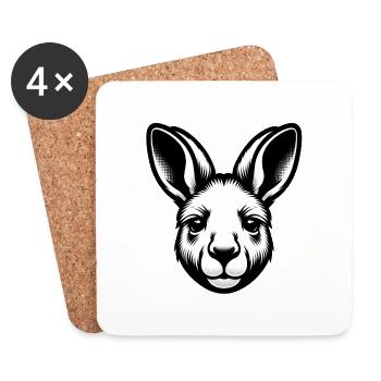 Kangaroo - Coasters (set of 4) - white - Front