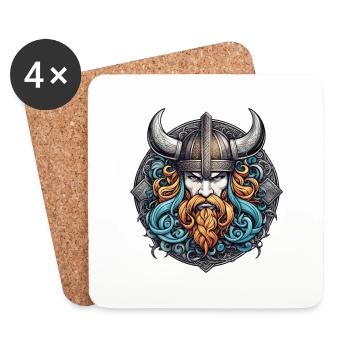 Viking Odin Thor Valhalla - Coasters (set of 4) - white - Front