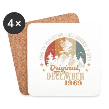 Décembre 1969 Jubilé 1969 Légendes Décembre - Dessous de verre (lot de 4) - blanc - Devant