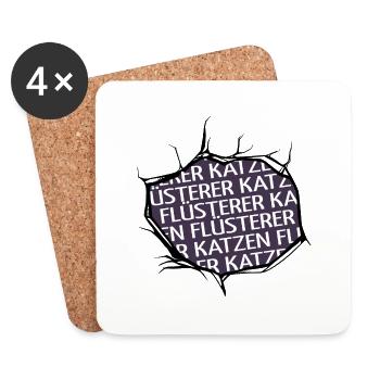 bday tier witzig großkatze seekatze katze cool - Untersetzer (4er-Set) - Weiß - Vorne
