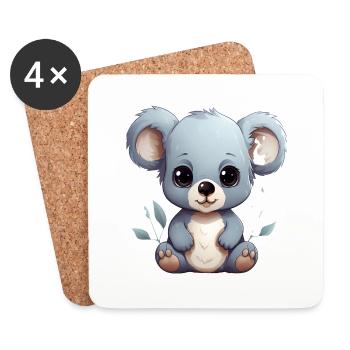 Bébé Koala mignon - Dessous de verre (lot de 4) - blanc - Devant