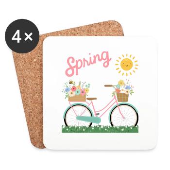 Frülingserwachen - Untersetzer (4er-Set) - Weiß - Vorne