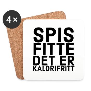 Mange de la chatte, c'est sans calories - Dessous de verre (lot de 4) - blanc - Devant
